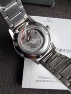 Emporio Armani Men’s Automatic Silver Stainless Steel Green Dial 43mm Watch AR60053