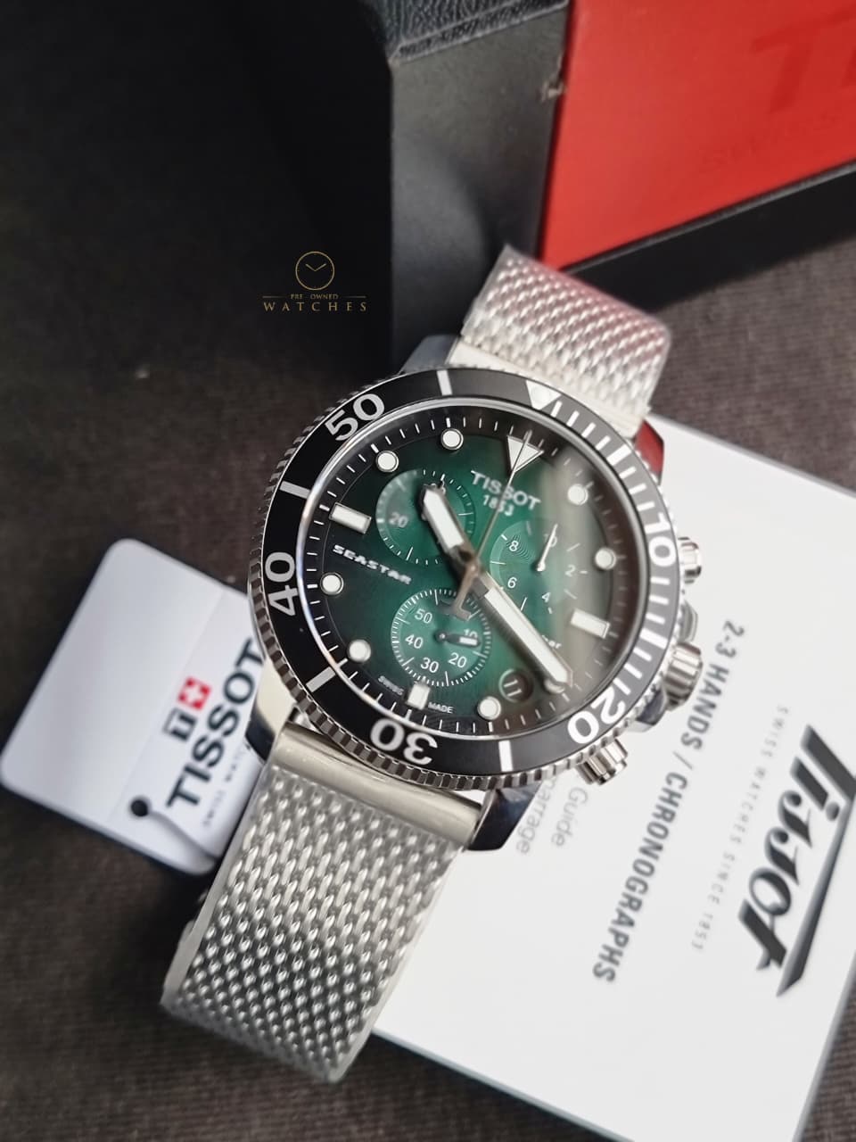 TISSOT Men’s Quartz Swiss Made Stainless Steel Green Gradient Dial 45mm Watch T120.417.11.091.00