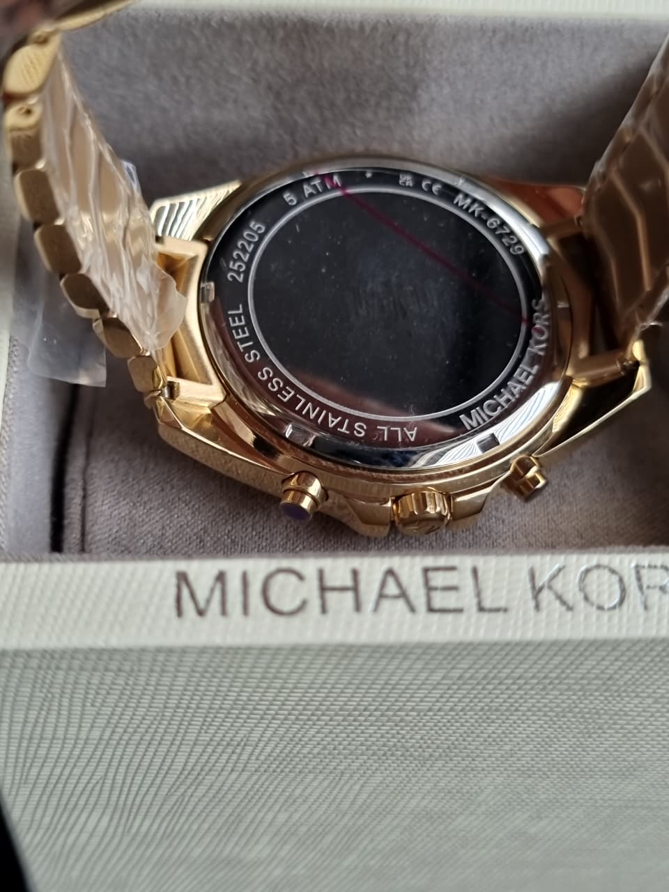 Michael Kors Women’s Quartz Gold Stainless Steel Gold Dial 44mm Watch MK6729