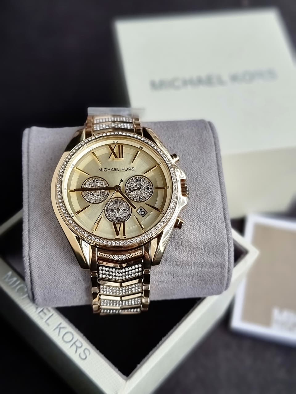 Michael Kors Women’s Quartz Gold Stainless Steel Gold Dial 44mm Watch MK6729