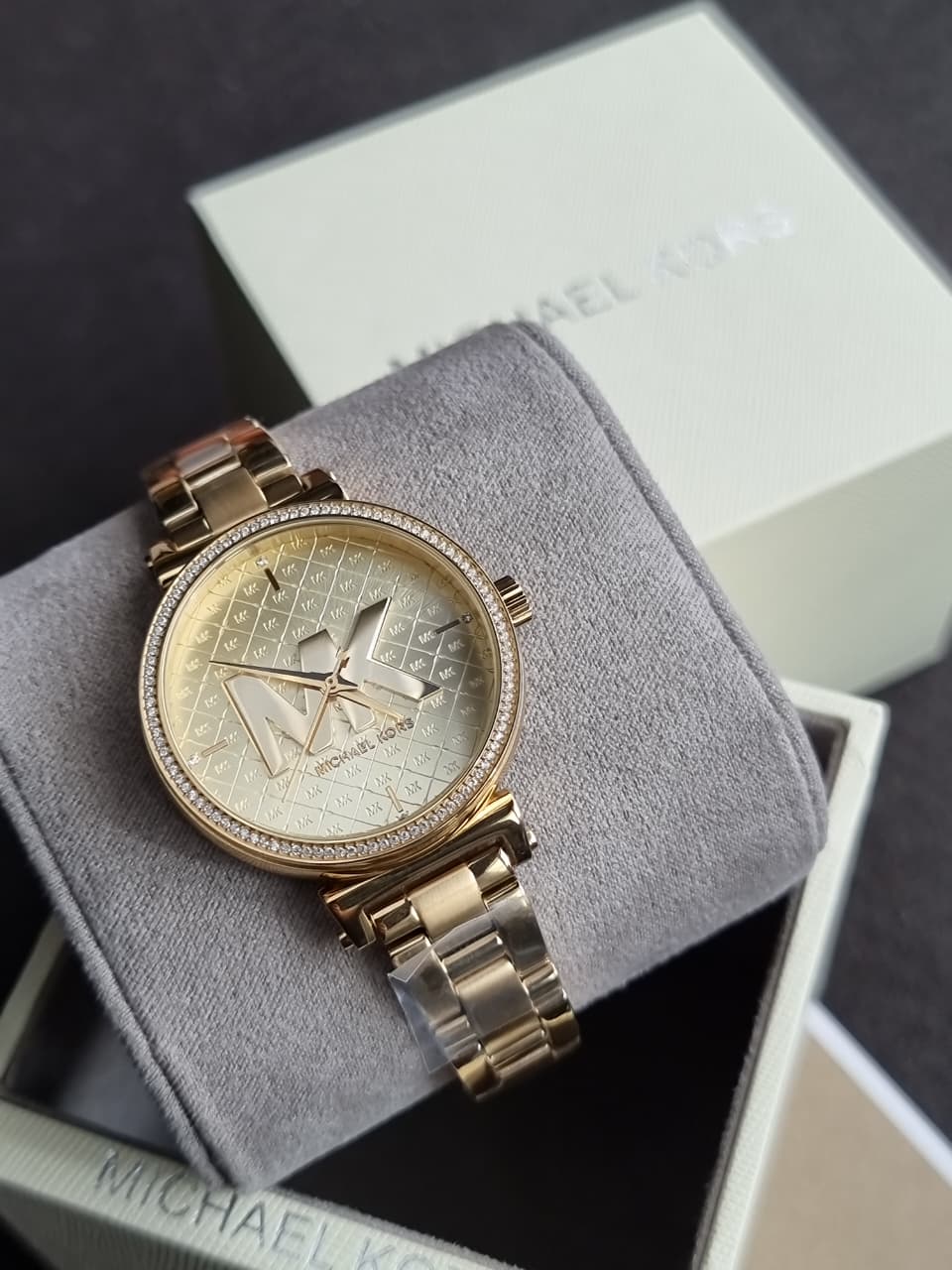 Michael Kors Women’s Quartz Stainless Steel Gold Dial 36mm Watch MK4334