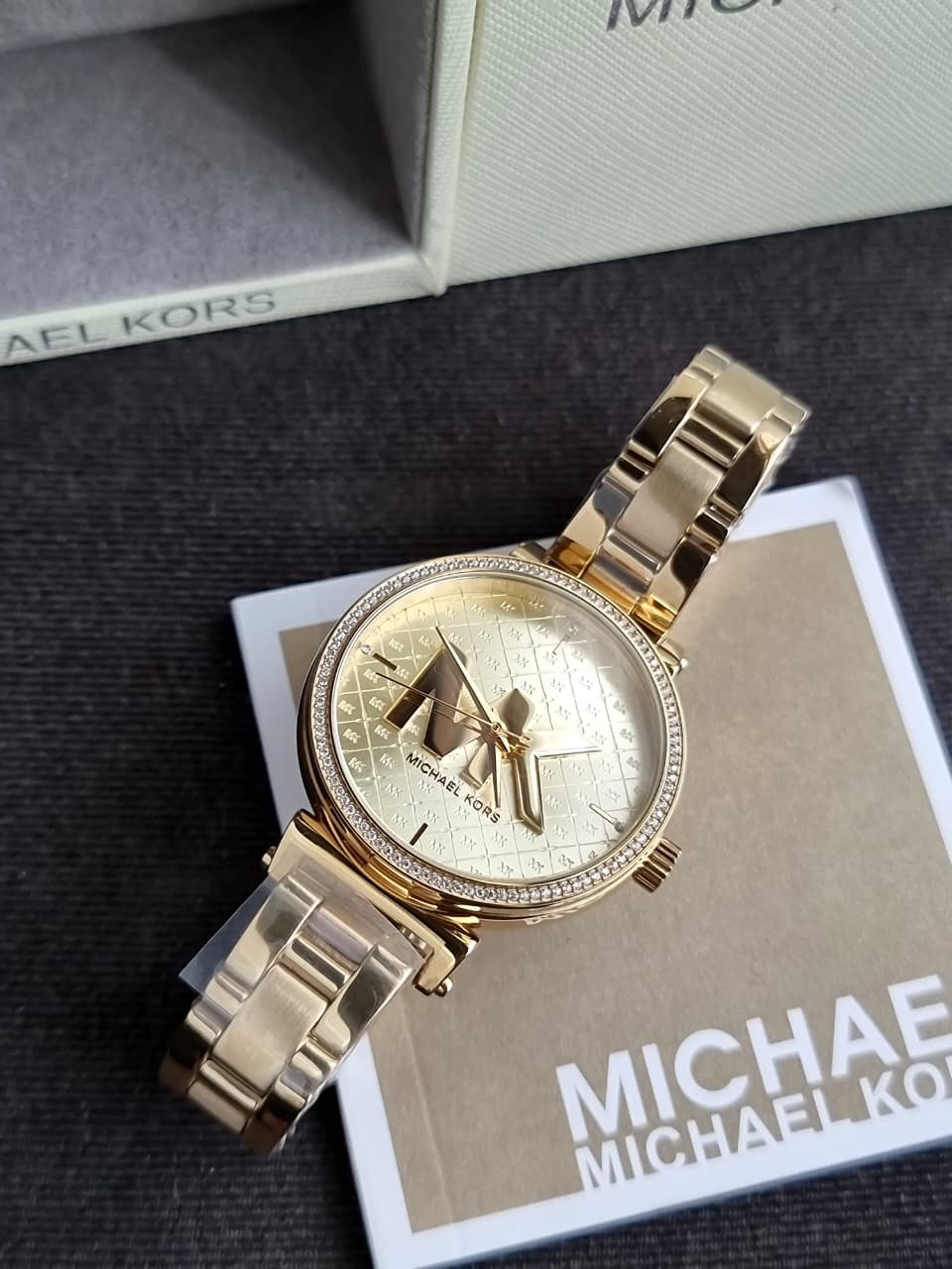Michael Kors Women’s Quartz Stainless Steel Gold Dial 36mm Watch MK4334