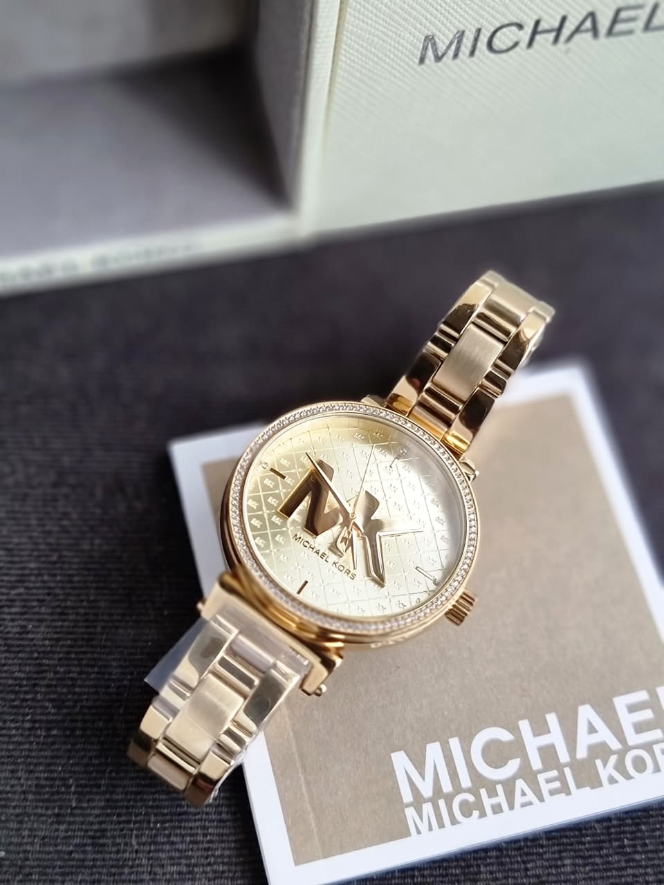 Michael Kors Women’s Quartz Stainless Steel Gold Dial 36mm Watch MK4334
