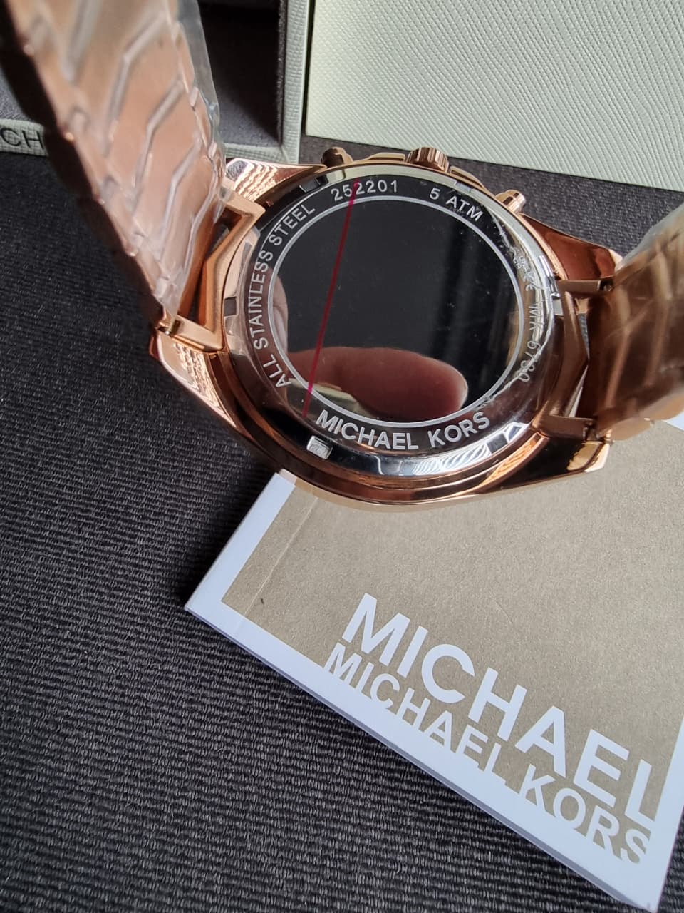 Michael Kors Women’s Chronograph Quartz Stainless Steel Rose Gold Dial 44mm Watch MK6730