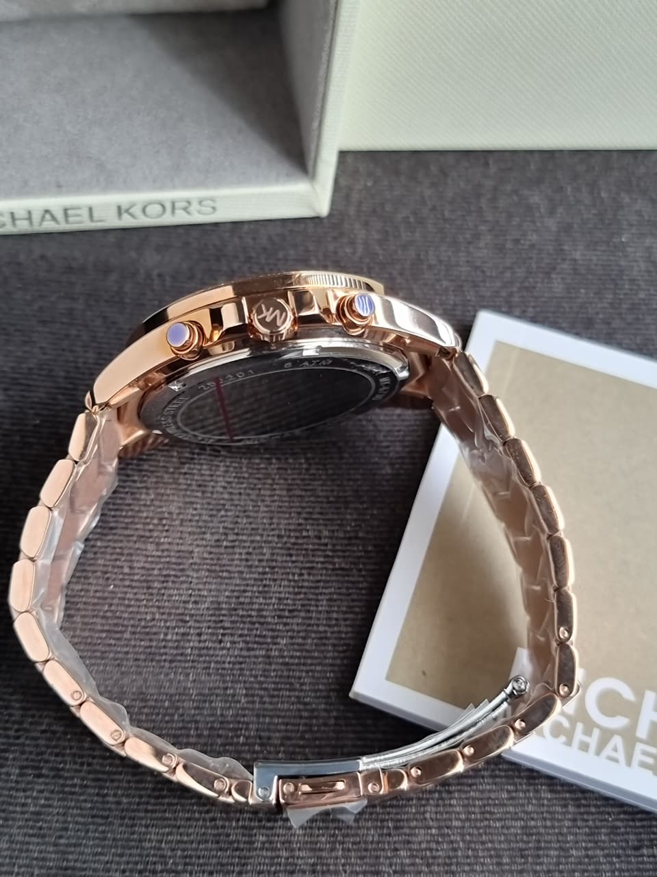 Michael Kors Women’s Chronograph Quartz Stainless Steel Rose Gold Dial 44mm Watch MK6730