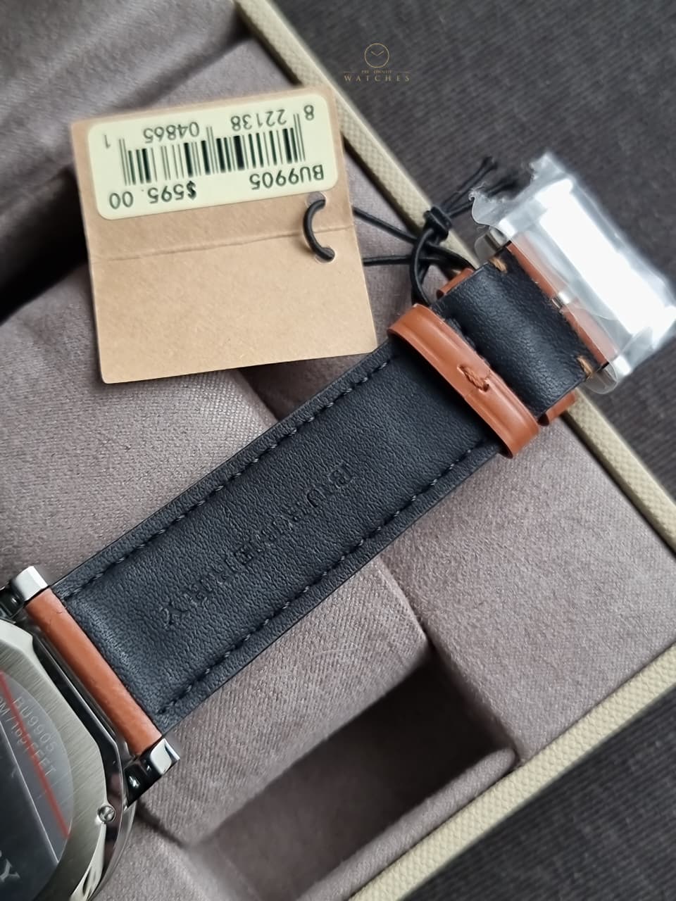 Burberry Men’s Swiss Made Leather Strap Black Dial 42mm Watch BU9905