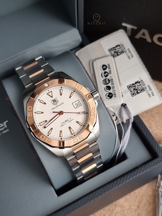 TAG Heuer - WAY2150.BD0911 Aquaracer 300M Calibre 5 40.5 Stainless Steel / Rose Gold / Silver / Bracelet Main Image