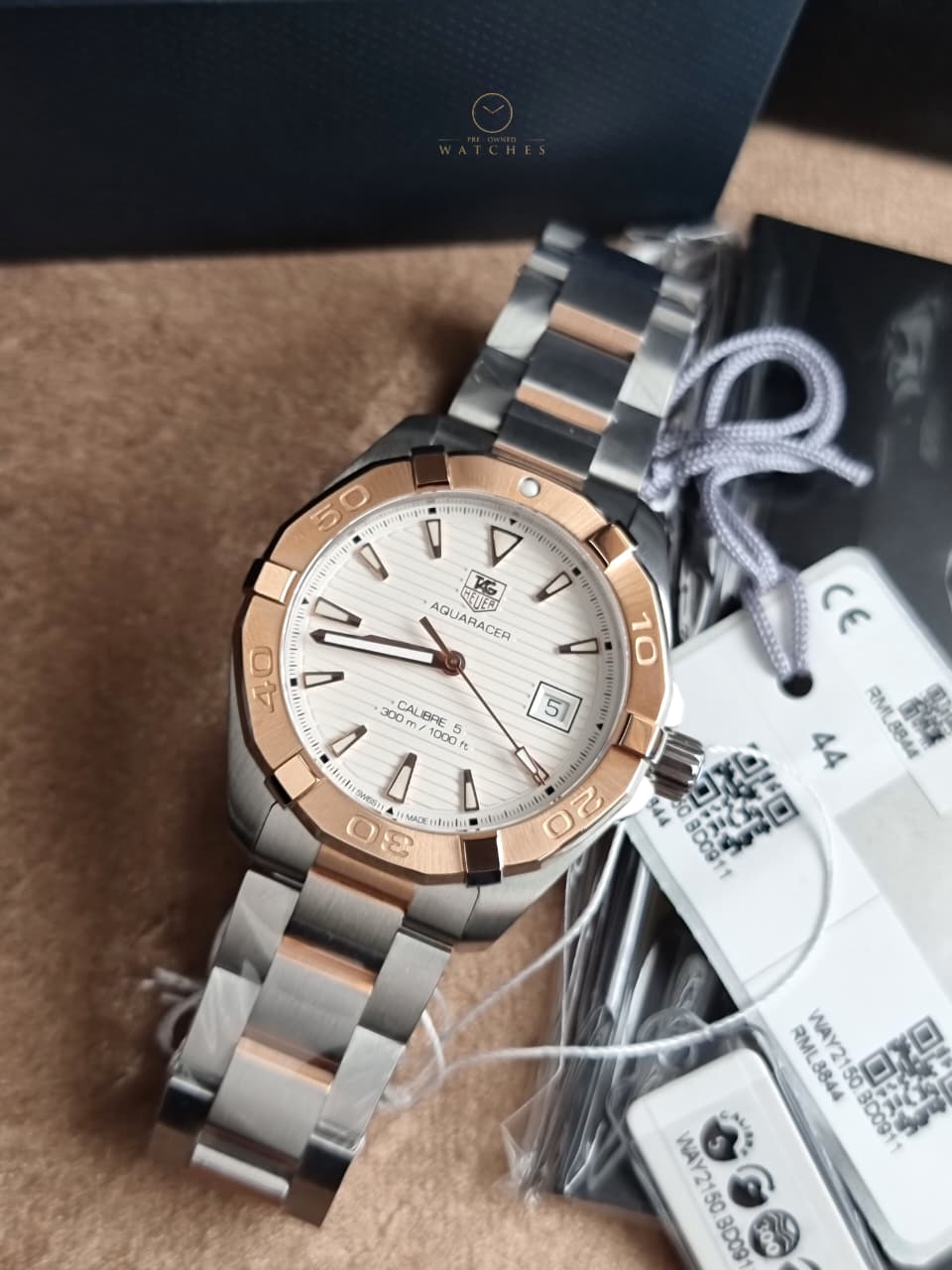 TAG Heuer - WAY2150.BD0911 Aquaracer 300M Calibre 5 40.5 Stainless Steel / Rose Gold / Silver / Bracelet