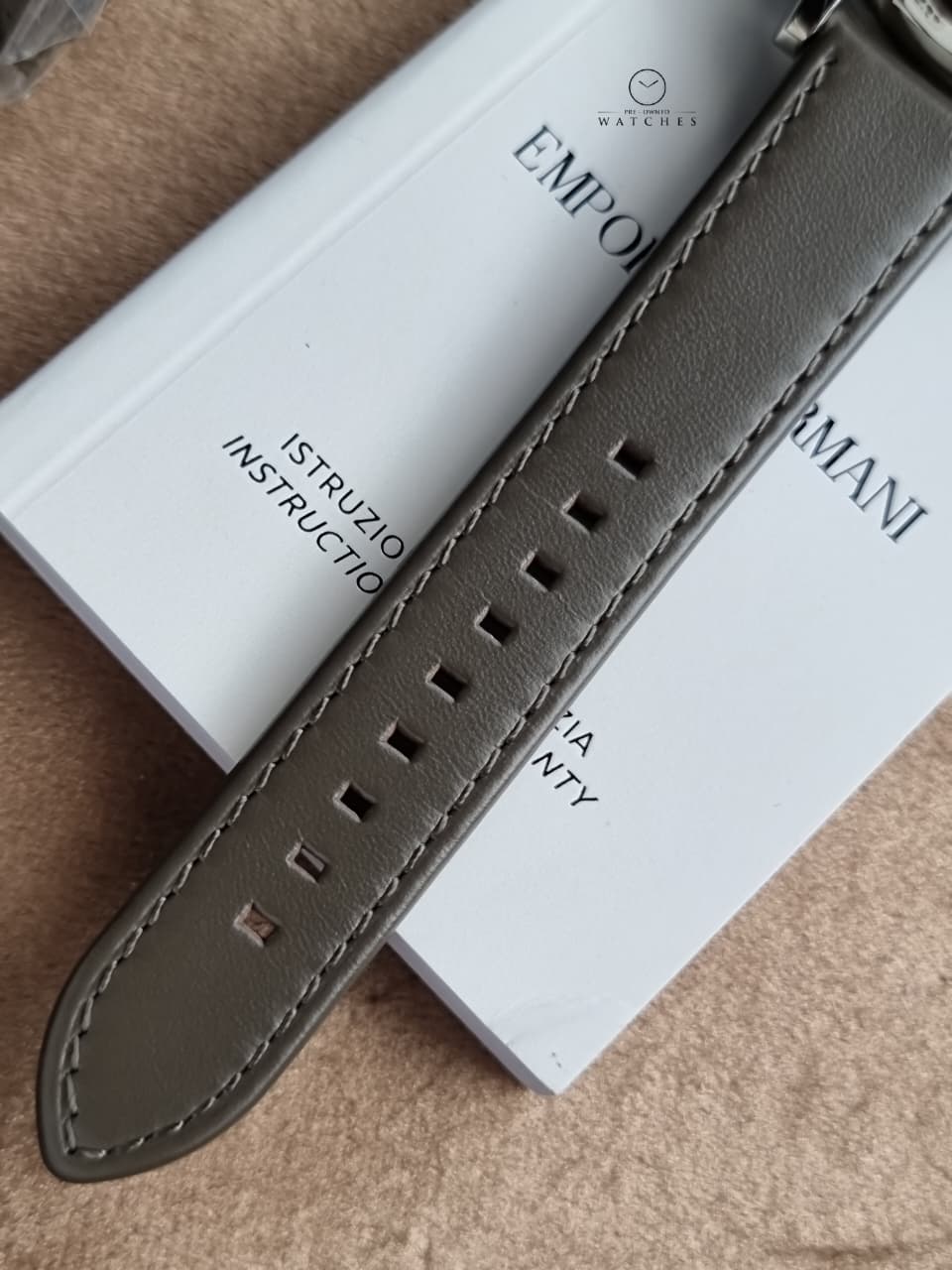 Emporio Armani Men’s Chronograph Quartz Leather Strap Brown Dial 41mm Watch AR1734