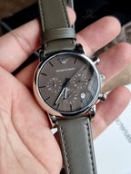 Emporio Armani Men’s Chronograph Quartz Leather Strap Brown Dial 41mm Watch AR1734