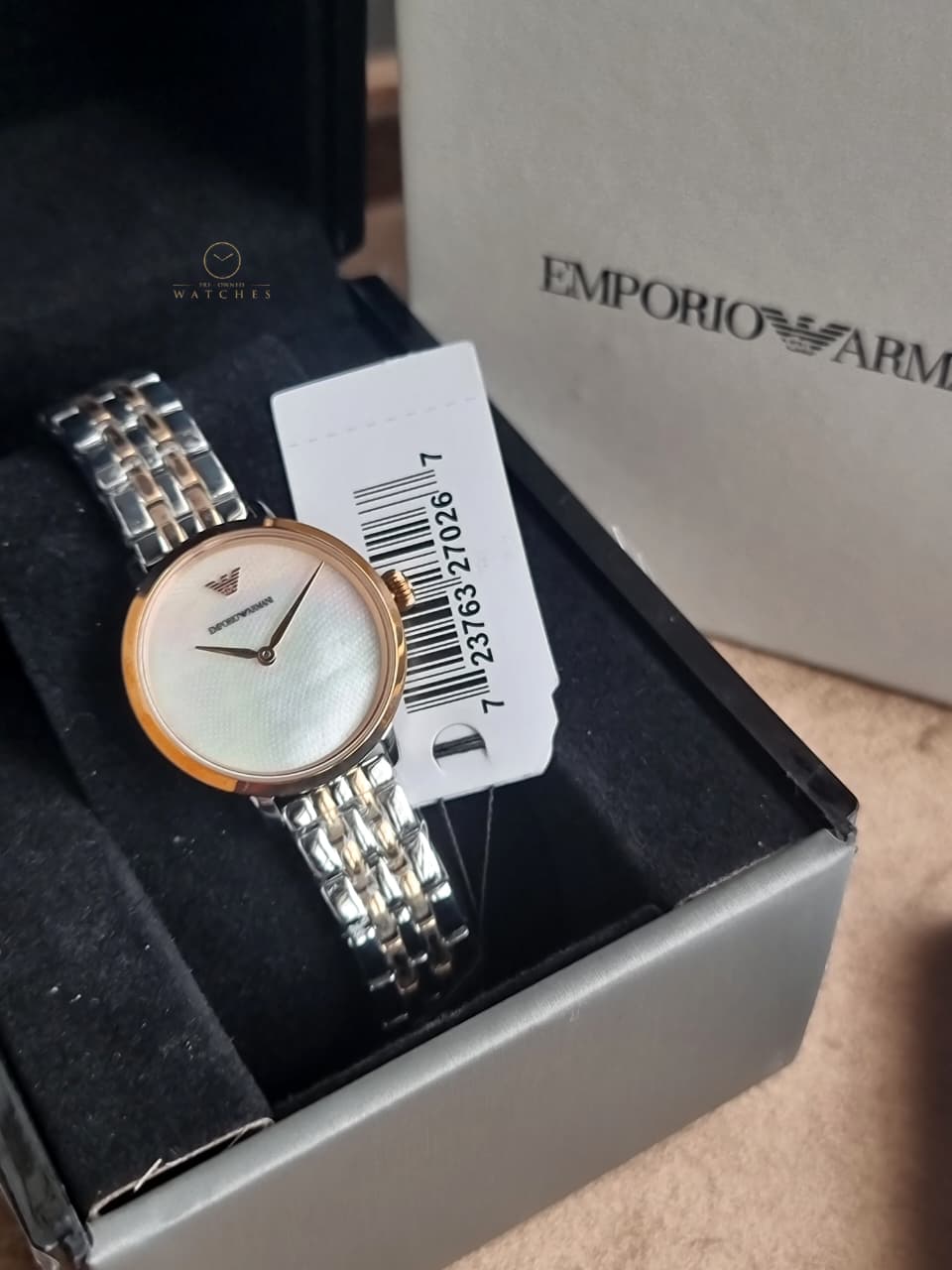 Emporio Armani Women’s Stainless Steel Mother of Pearl Dial 32mm Watch AR11157
