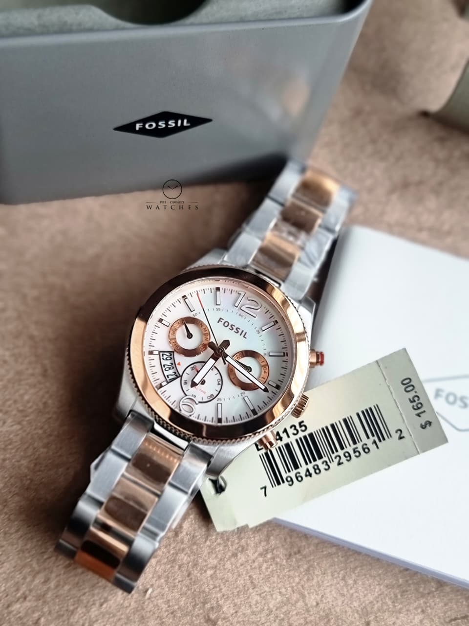 Fossil Women’s Quartz Stainless Steel Mother Of Pearl Dial 39mm Watch ES4135