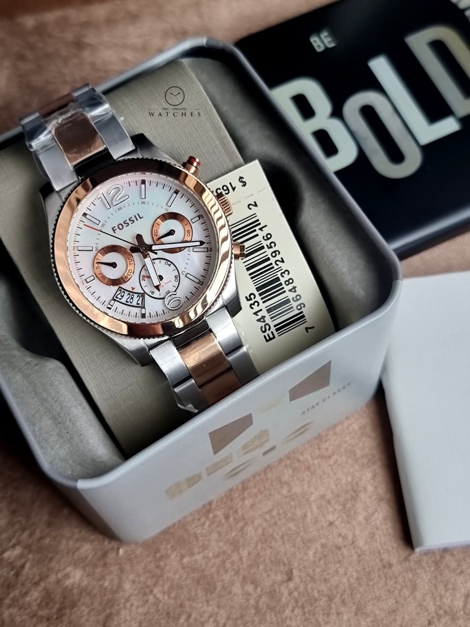 Fossil Women’s Quartz Stainless Steel Mother Of Pearl Dial 39mm Watch ES4135
