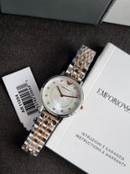 Emporio Armani Women’s Quartz Stainless Steel Mother of Pearl Dial 28mm Watch AR11094