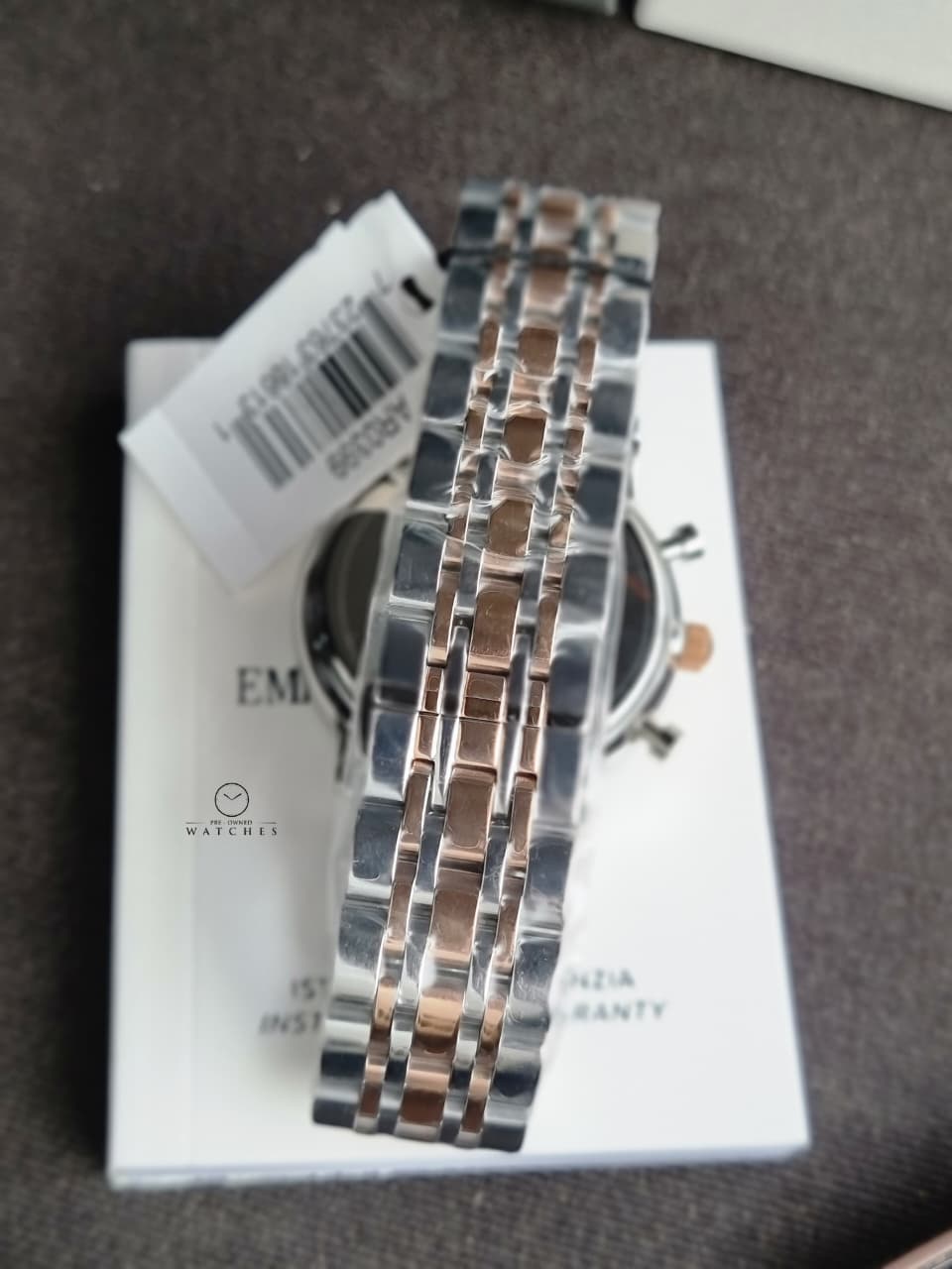 Emporio Armani Men’s Chronograph Quartz Stainless Steel White Dial 43mm Watch AR0399