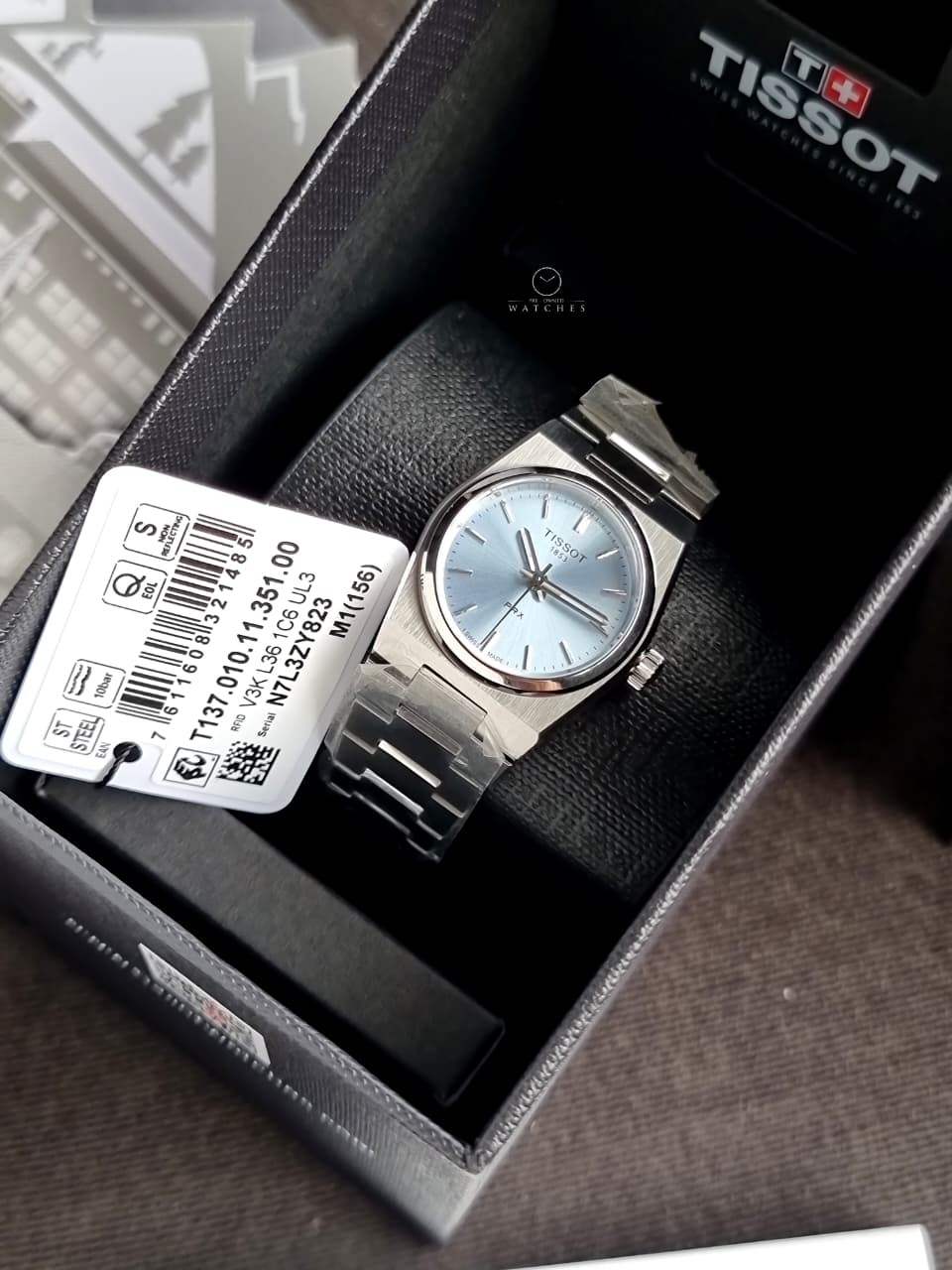 Tissot  PRX Quartz 25mm Ice Blue Dial Steel Women's Watch T137.010.11.351.00