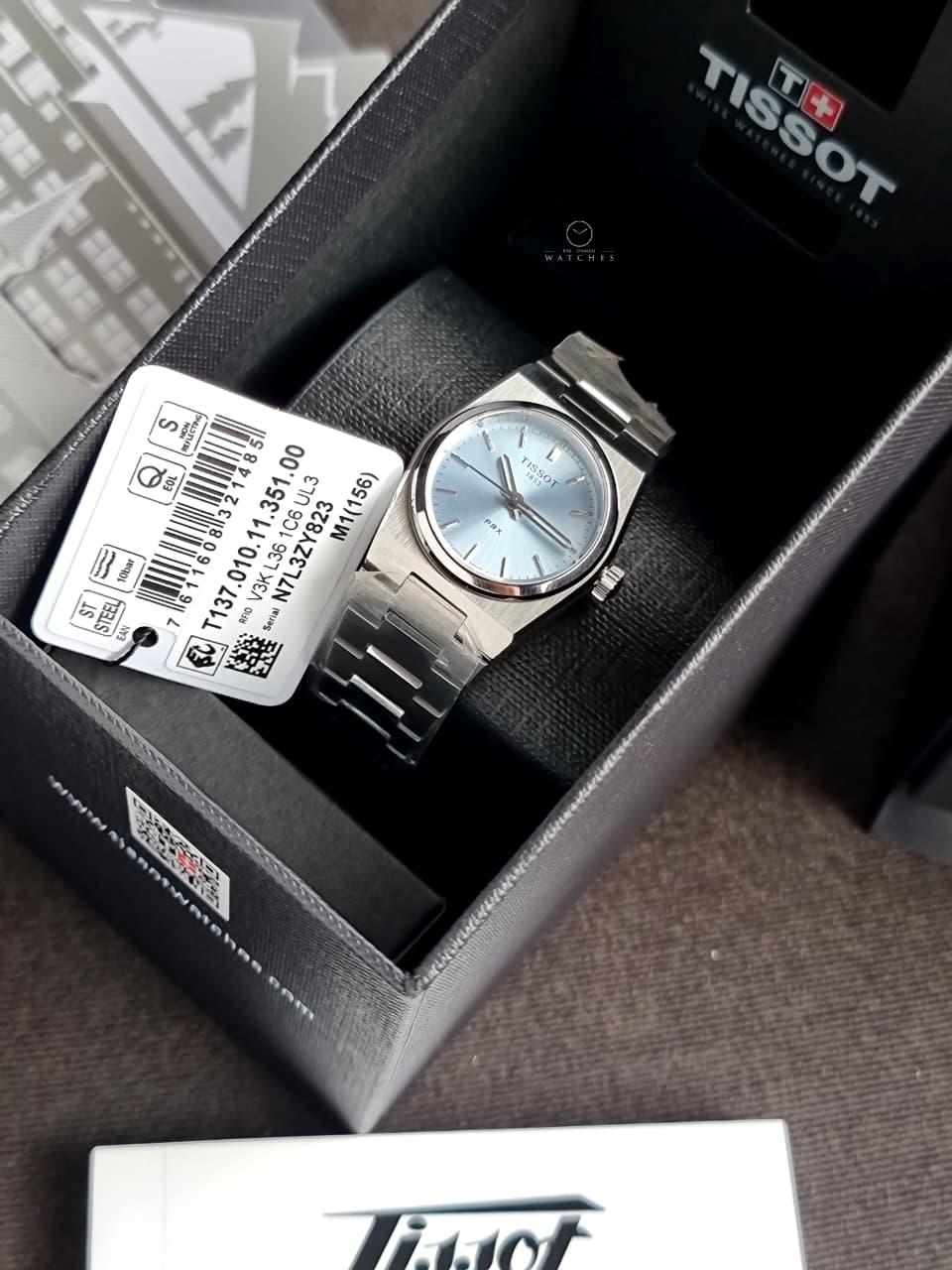 Tissot  PRX Quartz 25mm Ice Blue Dial Steel Women's Watch T137.010.11.351.00