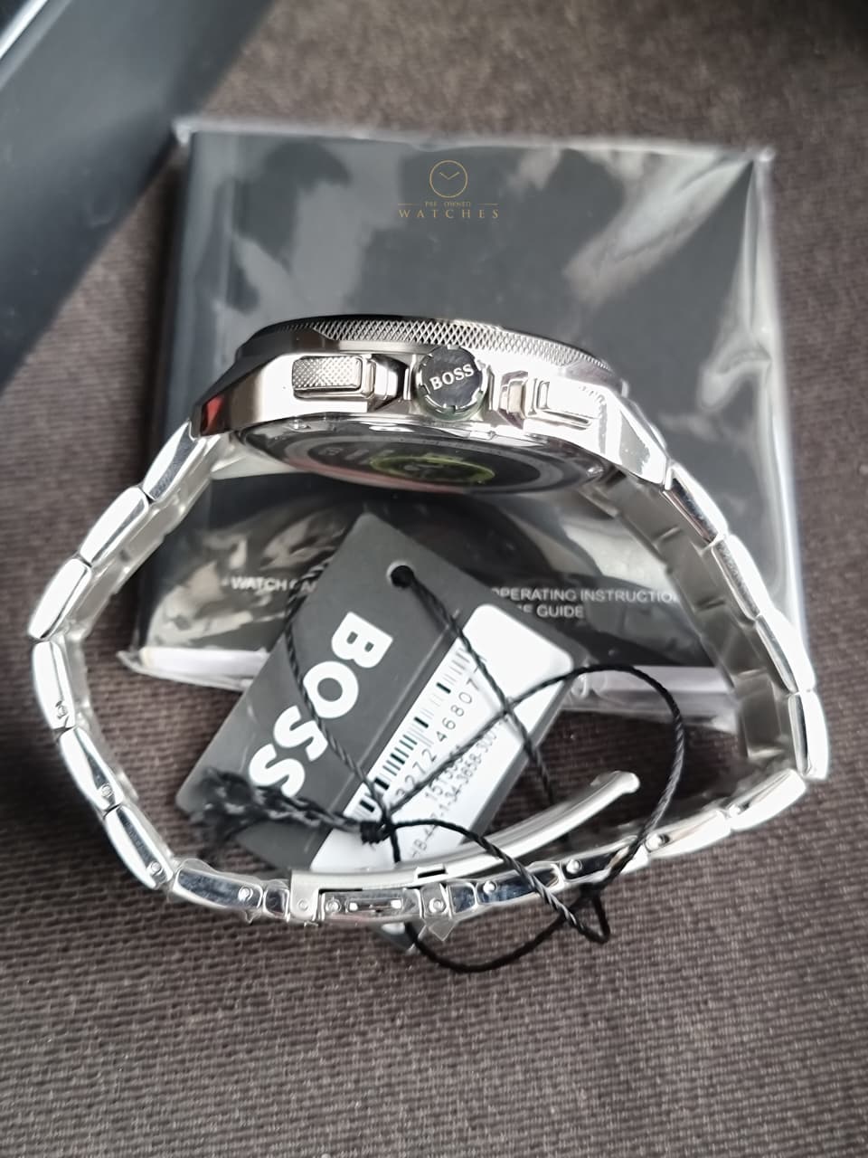 Hugo Boss Men’s Quartz Silver Stainless Steel Green Dial 44mm Watch 1513951