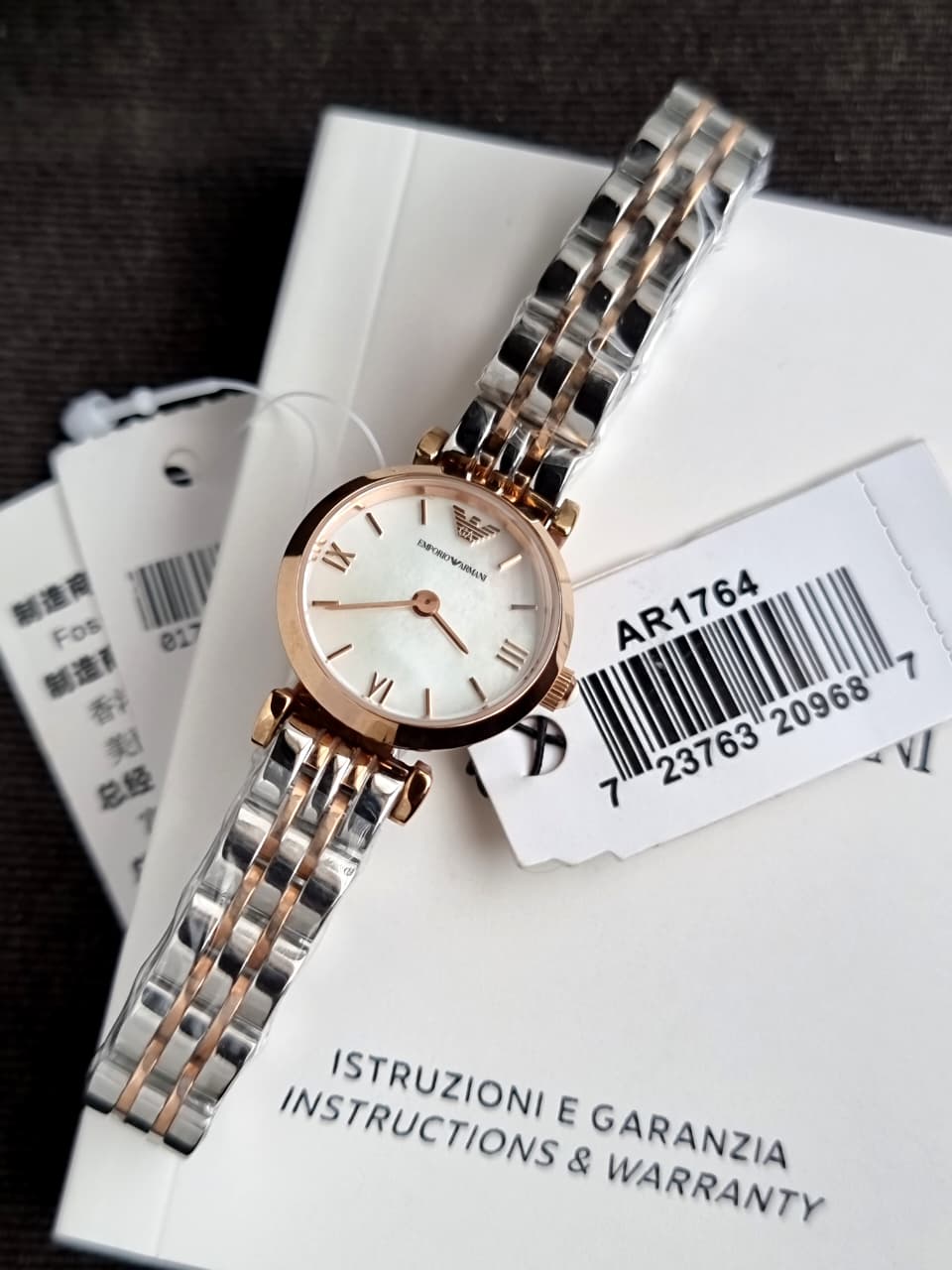 Emporio Armani Women’s Analog Stainless Steel Mother of Pearl Dial 22mm Watch AR1764