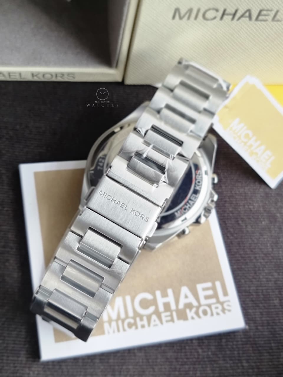 Michael Kors Men’s Quartz Silver Stainless Steel Green Dial 45mm Watch MK8984