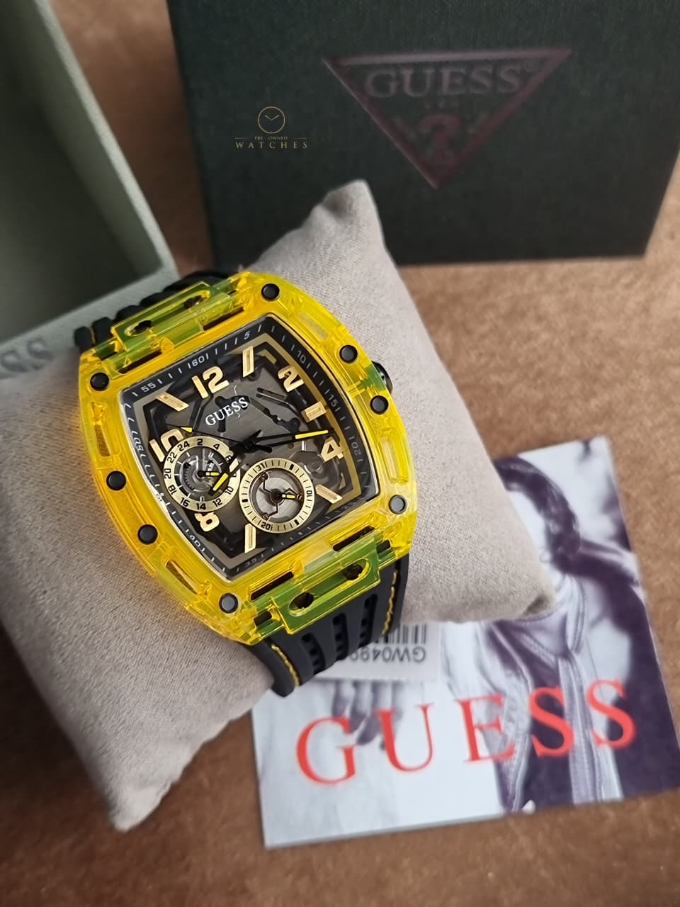 Guess Men’s Quartz Black Silicone Strap Black Dial 42mm Watch GW0499G2