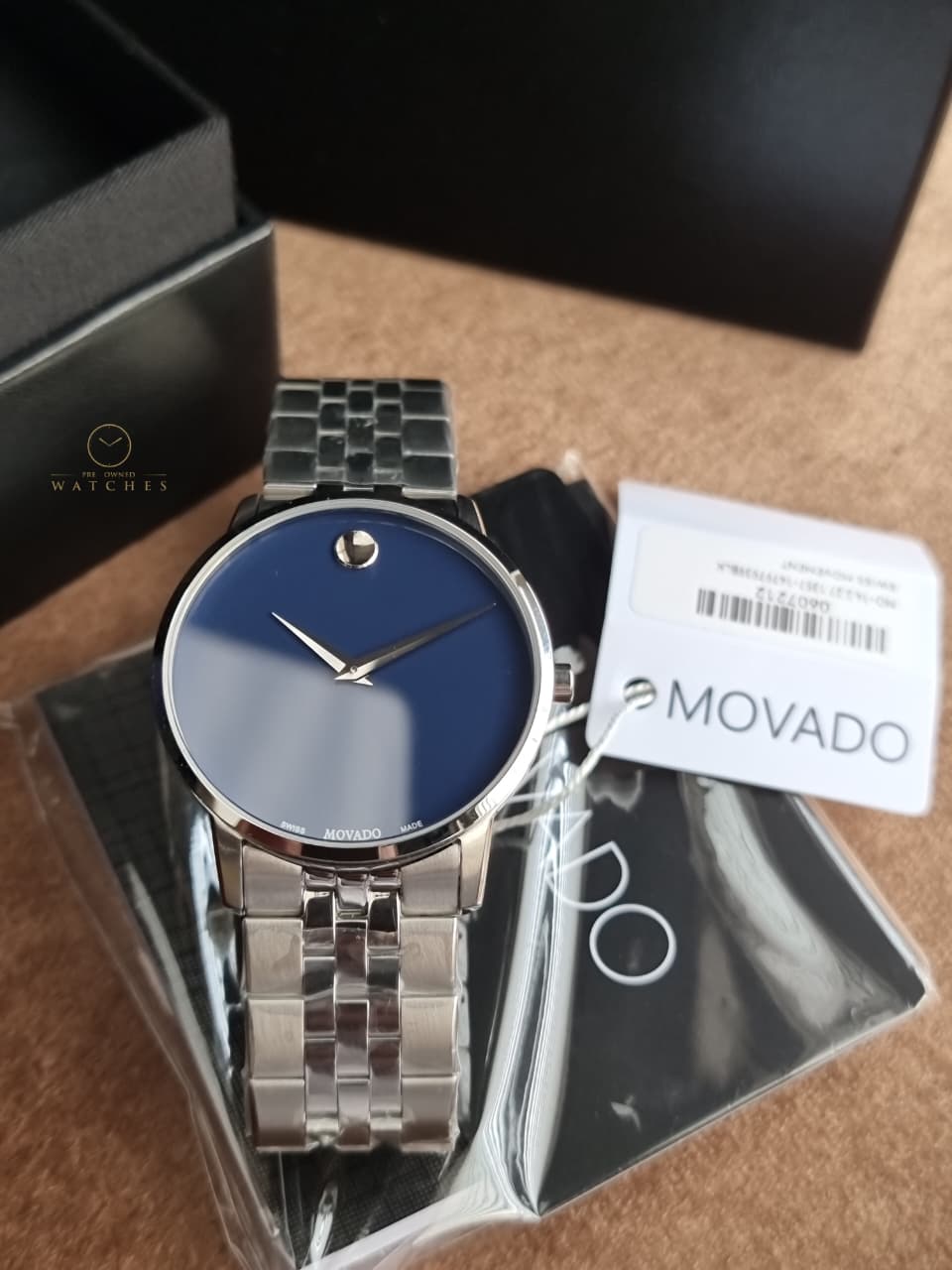 Movado Men’s Swiss Made Quartz Stainless Steel Blue Dial 40mm Watch 0607212