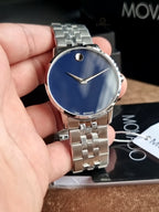 Movado Men’s Swiss Made Quartz Stainless Steel Blue Dial 40mm Watch 0607212