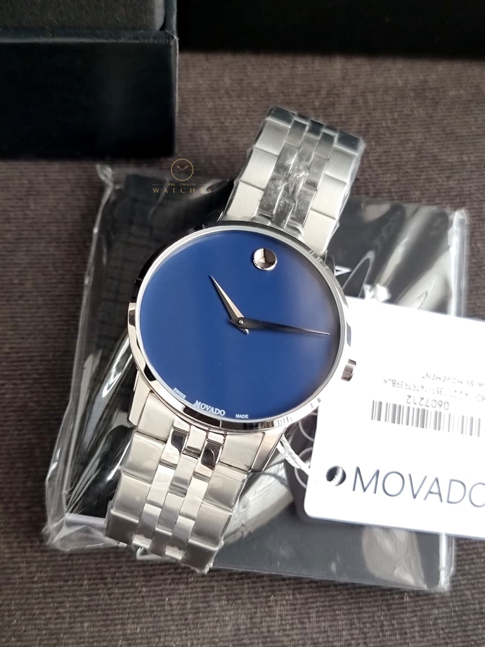 Movado Men’s Swiss Made Quartz Stainless Steel Blue Dial 40mm Watch 0607212