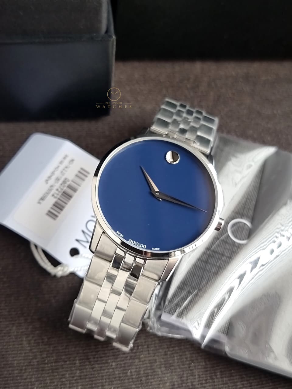 Movado Men’s Swiss Made Quartz Stainless Steel Blue Dial 40mm Watch 0607212