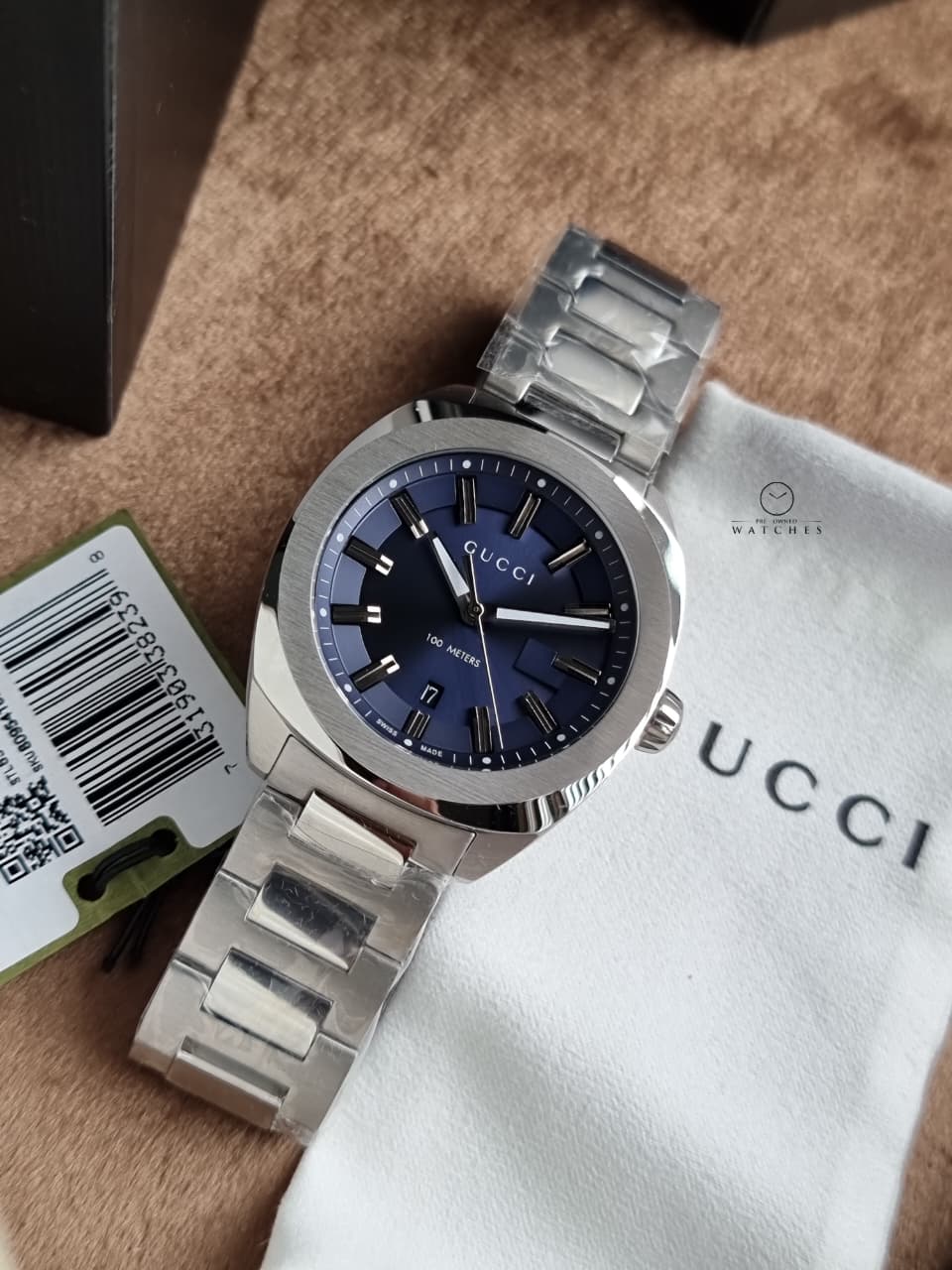 Gucci Men’s Quartz Stainless Steel Blue Dial 41mm Watch YA142303