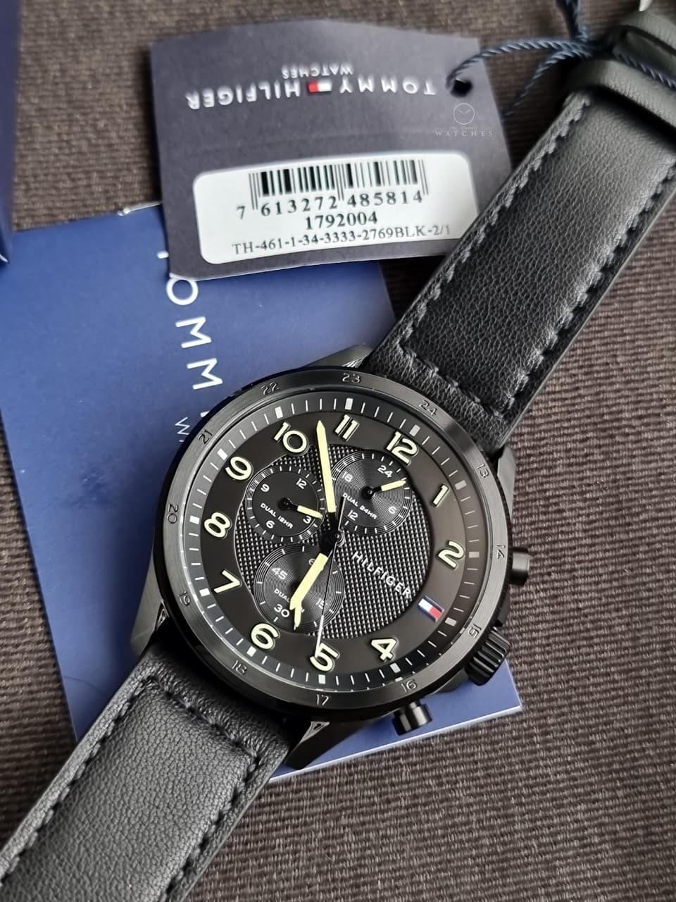 Tommy Hilfiger Analogue Multifunction Quartz Watch for Men with Black Leather Strap - 1792004