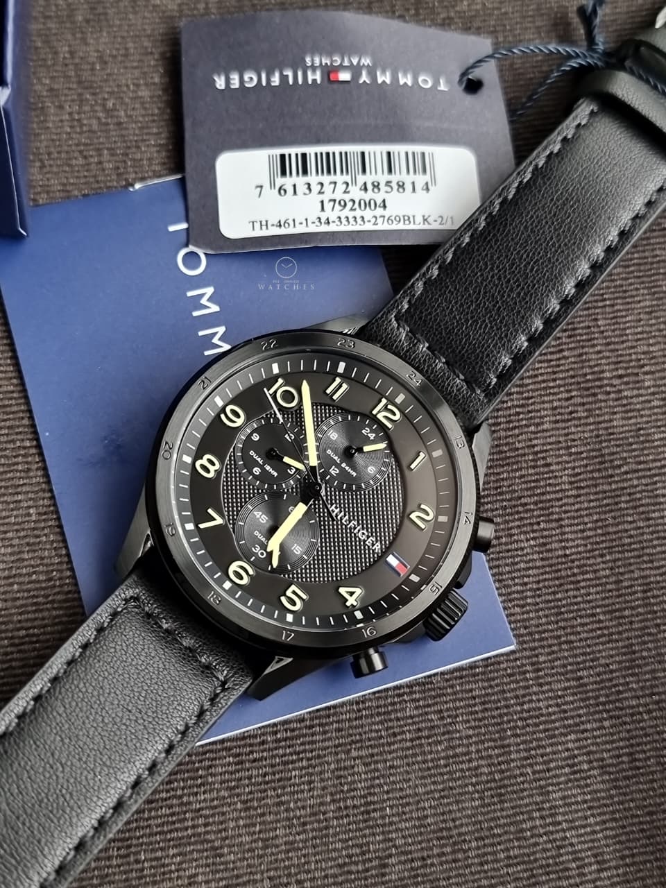 Tommy Hilfiger Analogue Multifunction Quartz Watch for Men with Black Leather Strap - 1792004
