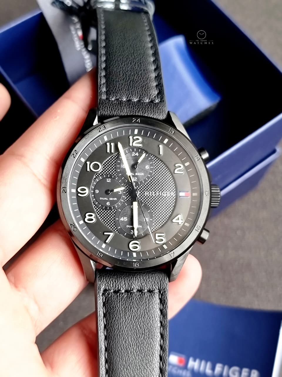 Tommy Hilfiger Analogue Multifunction Quartz Watch for Men with Black Leather Strap - 1792004