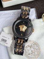 Versace Men’s Quartz Swiss Made Two-tone Stainless Steel Black Dial 43mm Watch VERD01119