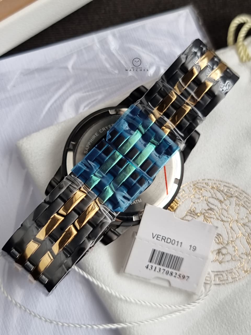 Versace Men’s Quartz Swiss Made Two-tone Stainless Steel Black Dial 43mm Watch VERD01119