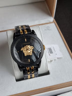 Versace Men’s Quartz Swiss Made Two-tone Stainless Steel Black Dial 43mm Watch VERD01119