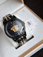 Versace Men’s Quartz Swiss Made Two-tone Stainless Steel Black Dial 43mm Watch VERD01119
