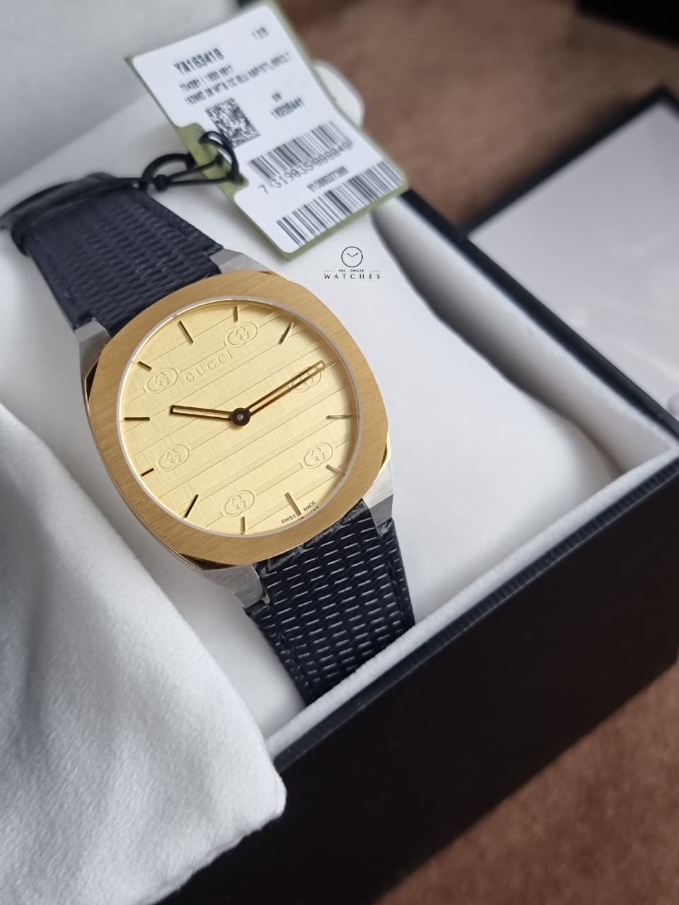 Gucci 25H Quartz Steel/Gold 38mm Golden Brass YA163418