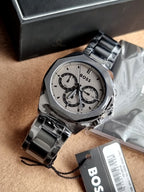 Hugo Boss Men’s Quartz Black Stainless Steel Grey Dial 42mm Watch 1514016