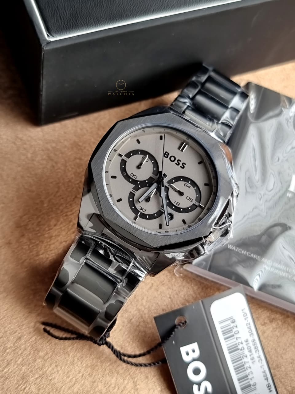 Hugo Boss Men’s Quartz Black Stainless Steel Grey Dial 42mm Watch 1514016