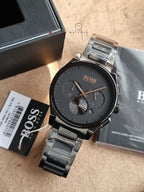 Hugo Boss Men’s Chronograph Quartz Stainless Steel Black Dial 43mm Watch 1513814
