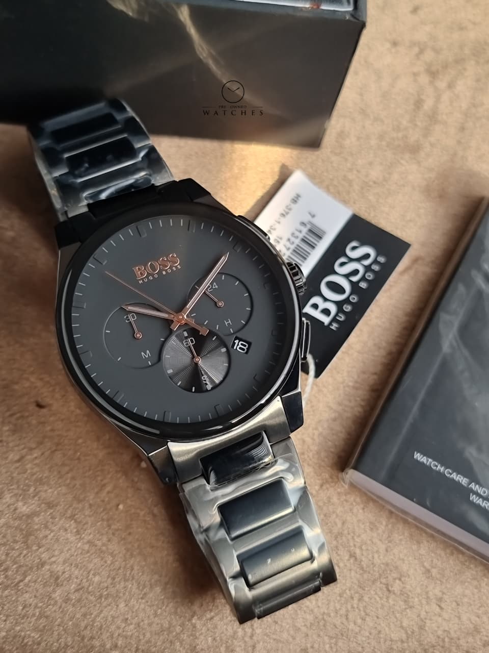 Hugo Boss Men’s Chronograph Quartz Stainless Steel Black Dial 43mm Watch 1513814
