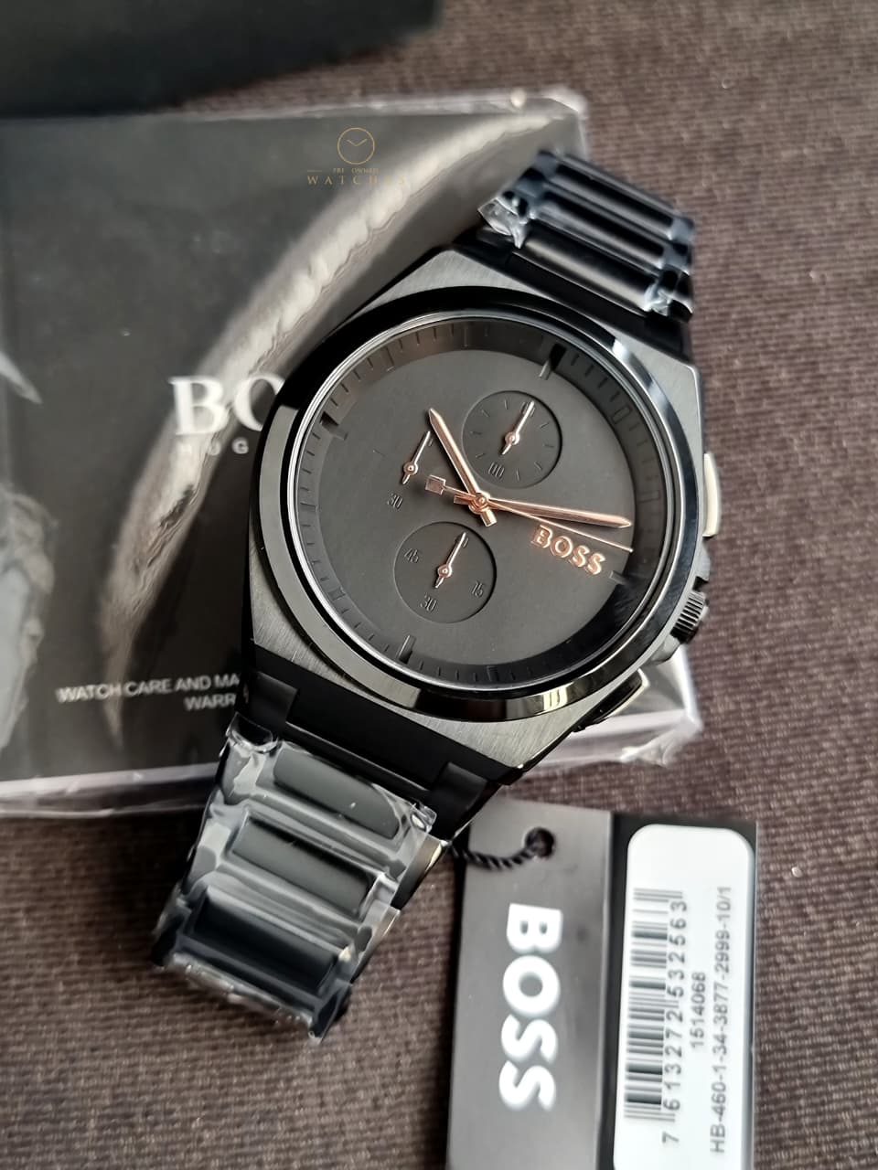 Hugo Boss Men’s Quartz Black Stainless Steel Black Dial 44mm Watch 1514068