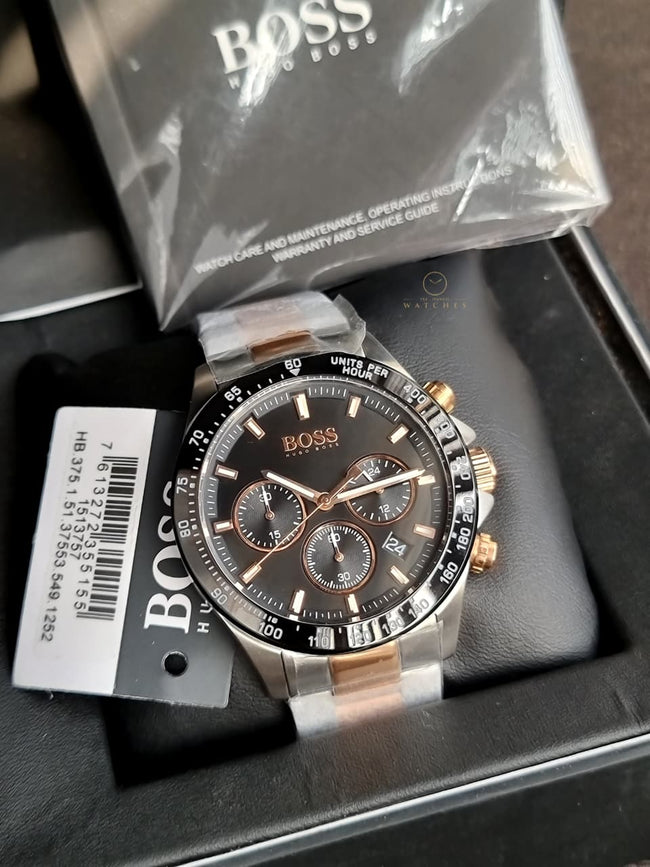 Hugo Boss Men’s Analog Stainless Steel Black Dial 45mm Watch 1513757 Main Image