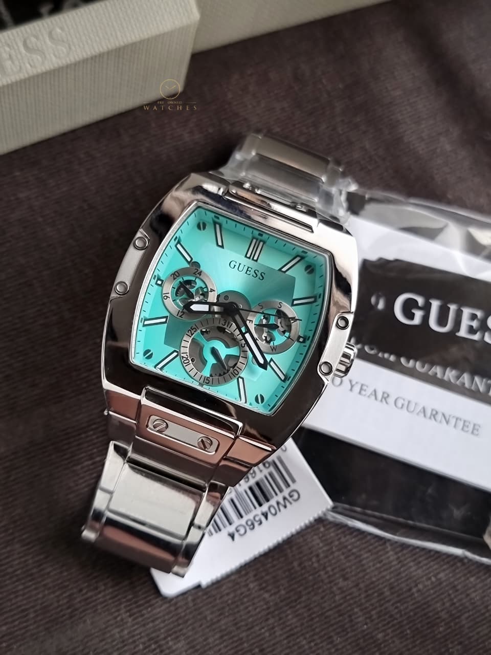 Guess Men’s Quartz Silver Stainless Steel Blue Dial 42mm Watch GW0456G4