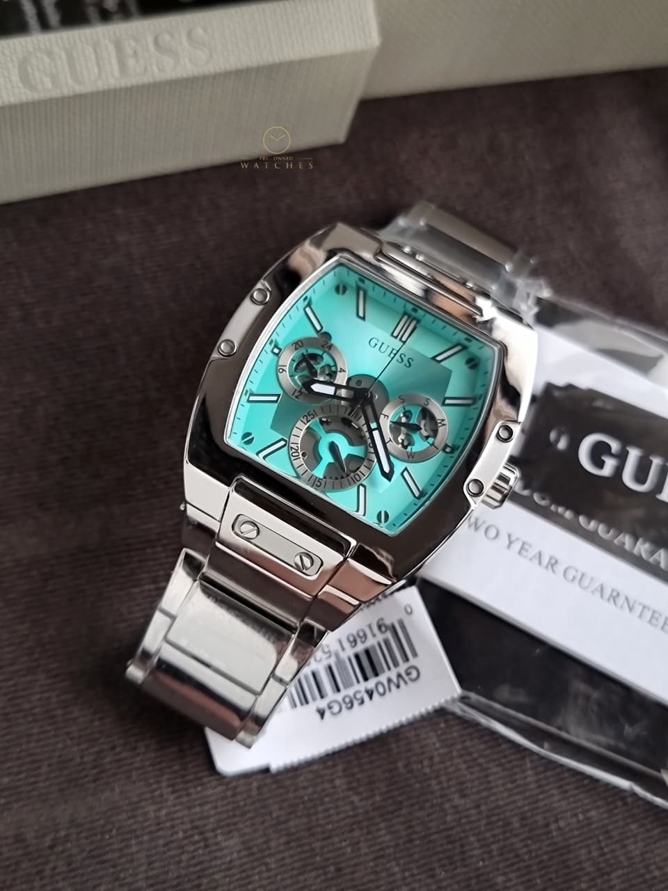 Guess Men’s Quartz Silver Stainless Steel Blue Dial 42mm Watch GW0456G4