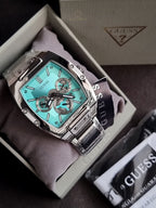 Guess Men’s Quartz Silver Stainless Steel Blue Dial 42mm Watch GW0456G4