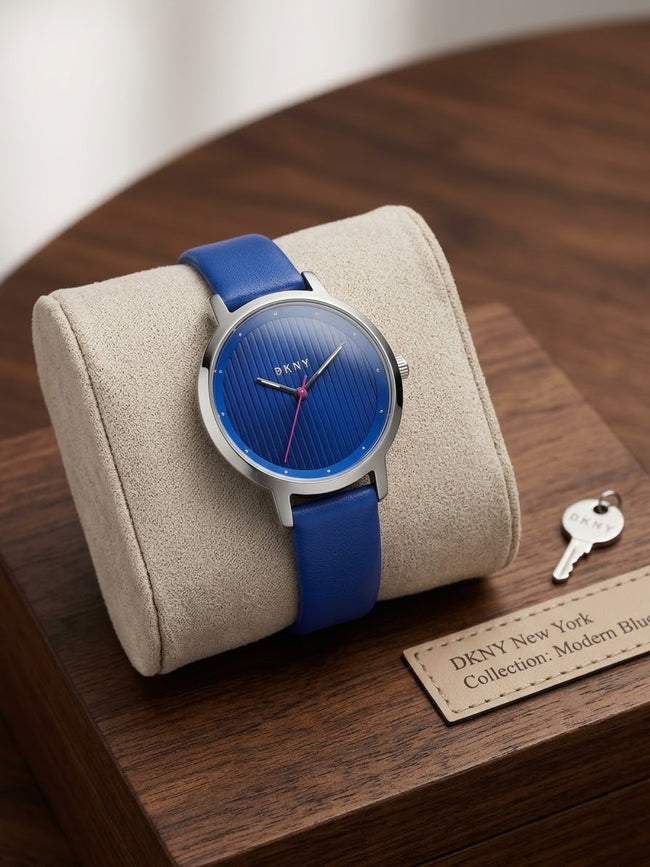 DKNY Women's The Modernist NY2675 Blue Leather Quartz Fashion Watch Main Image