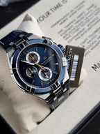 Maurice Lacroix Aikon Blue Leather Strap Blue Dial Chronograph Quartz Watch for Gents - AI1018-SS001-432-4