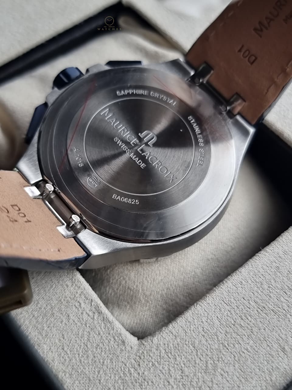 Maurice Lacroix Aikon Blue Leather Strap Blue Dial Chronograph Quartz Watch for Gents - AI1018-SS001-432-4